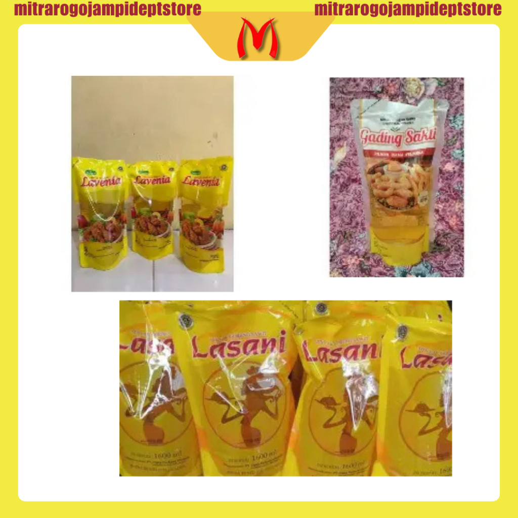 

Minyak goreng kemasan 400ml/450ml refill | Lavenia | Lasani | Gading Sakti