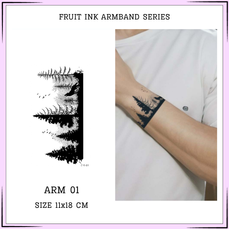 Motify Premium Tattoo Temporary ARMBAND-01 Fruit Ink Tato Temporer Motif Pergelangan Tangan Serigala