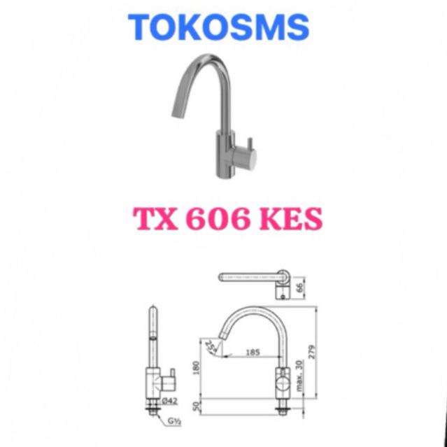 kran air cuci piring TOTO TX606KES ORIGINAL Kitchen faucet TOTO TX 606 KES COLD ONLY kran angsa  ker