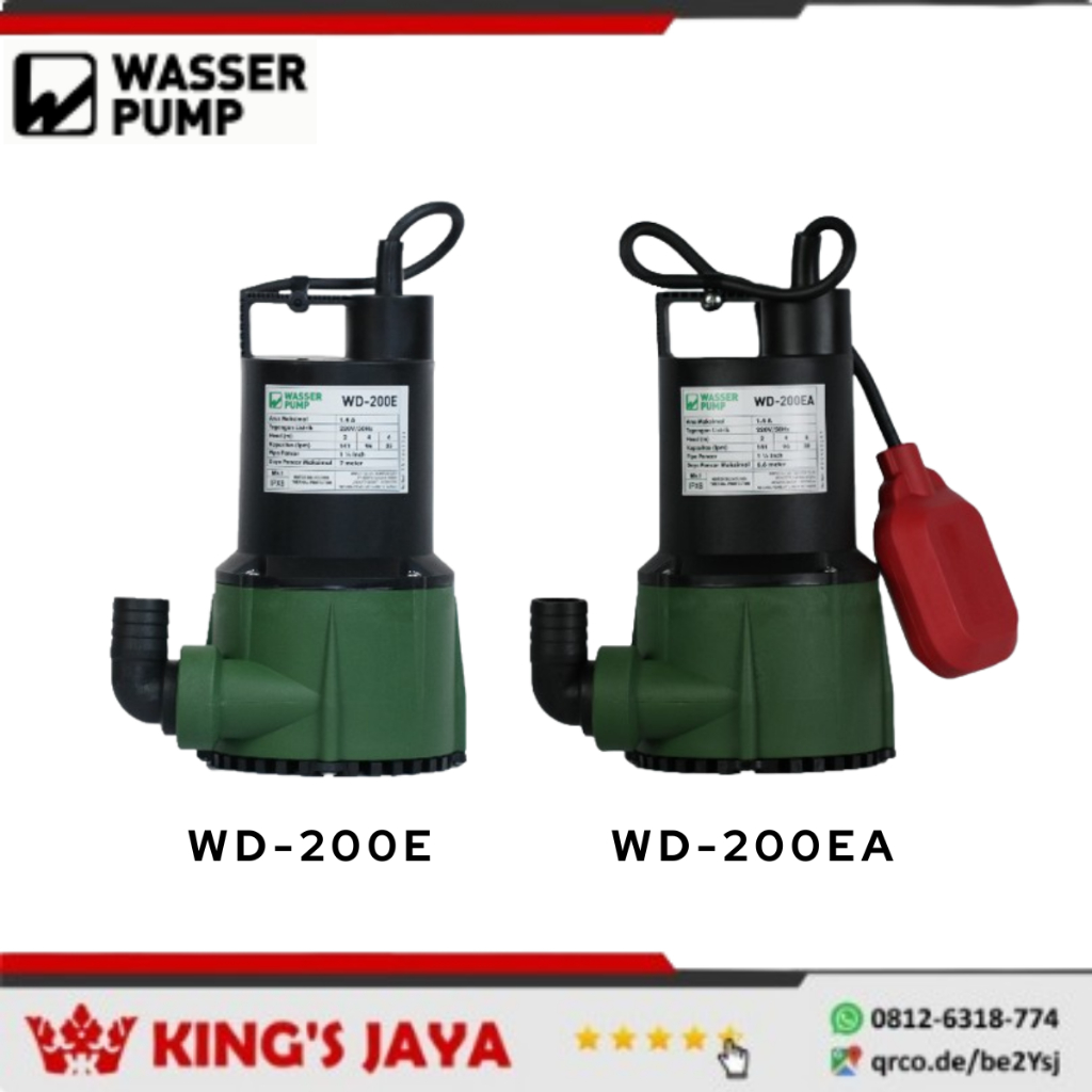 Pompa Celup WASSER PUMP WD-200E / WD-200EA Submersible Pump WASSER WD200E / WD200EA Pompa Air