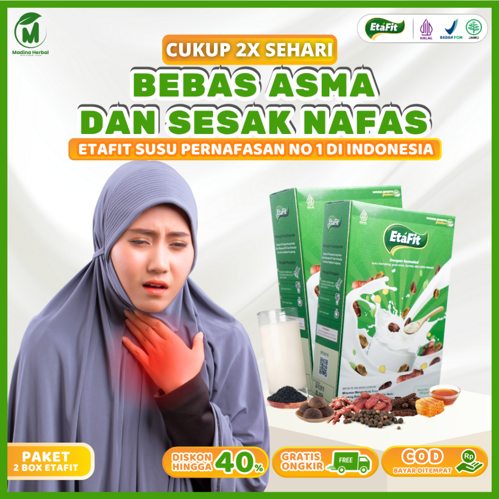 

ETAFIT - Solusi Asma dan Sesak Nafas - Susu Kambing Etawa Asli 100% ORIGINAL - Paket 2 Box