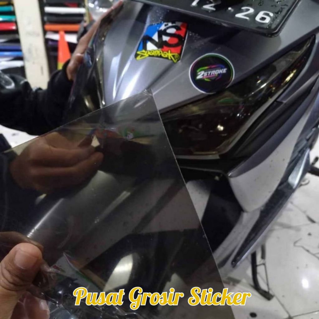 Sticker Skotlet Hitam transparan Bening Stiker