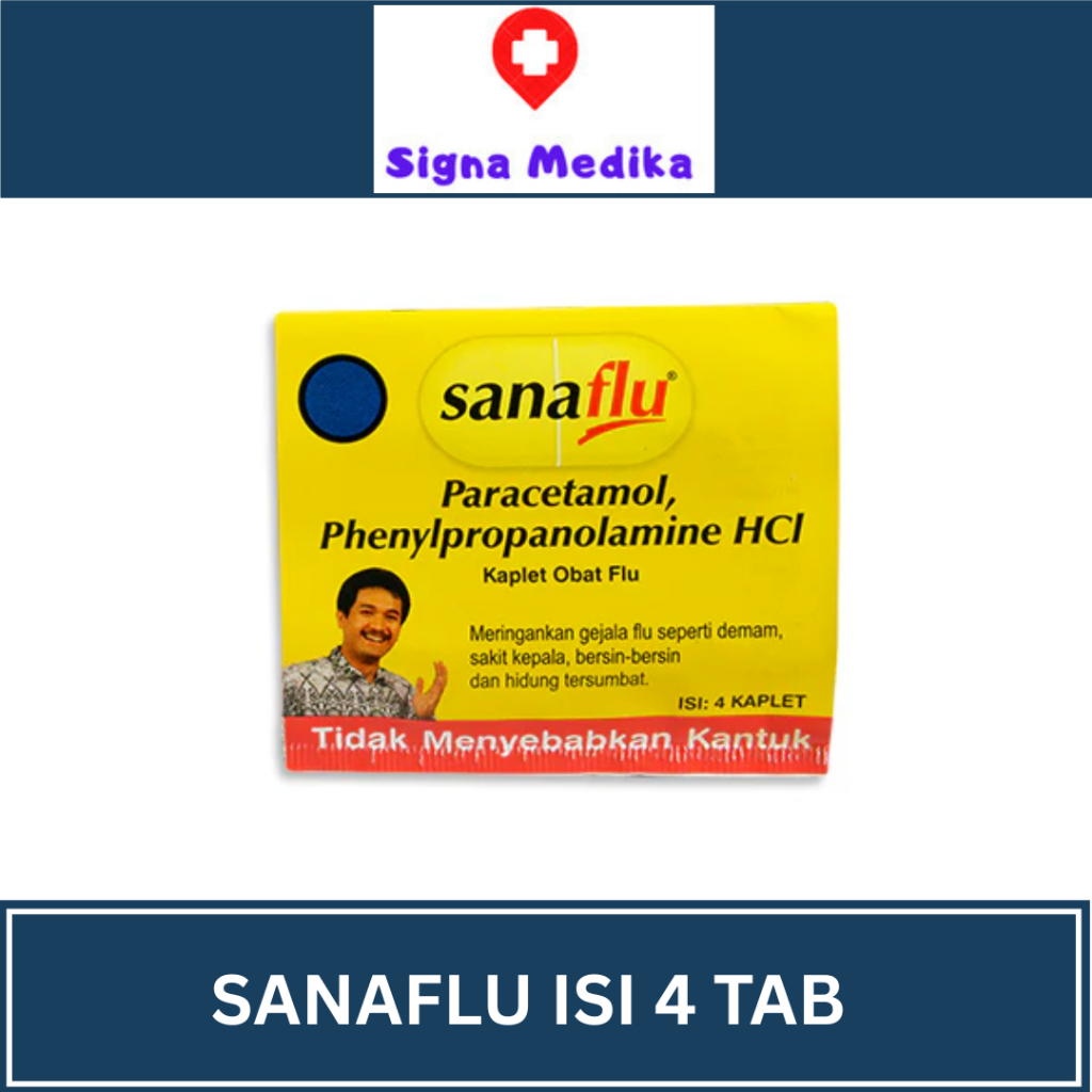 SanaFlu Isi 4 Tablet - Obat Demam & Flu