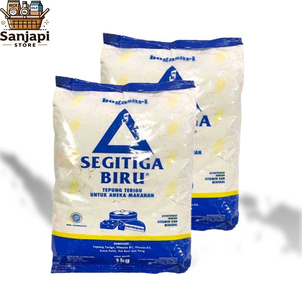 

(Paket Isi 2 PCS) Tepung Terigu Segitiga Biru 1kg - Bahan Kue & Roti