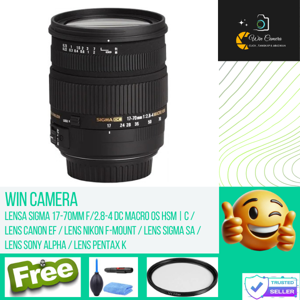 Lensa Sigma 17-70mm f2.8-4 DC Macro OS HSM | C / Lens Canon EF / Lens Nikon F-Mount / Lens Sigma SA 