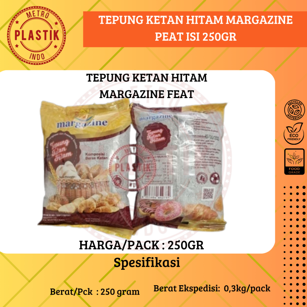

Tepung Ketan Hitam Margazine PEAT 250 Gram Baking Food Powder Bubuk Bolu Cake