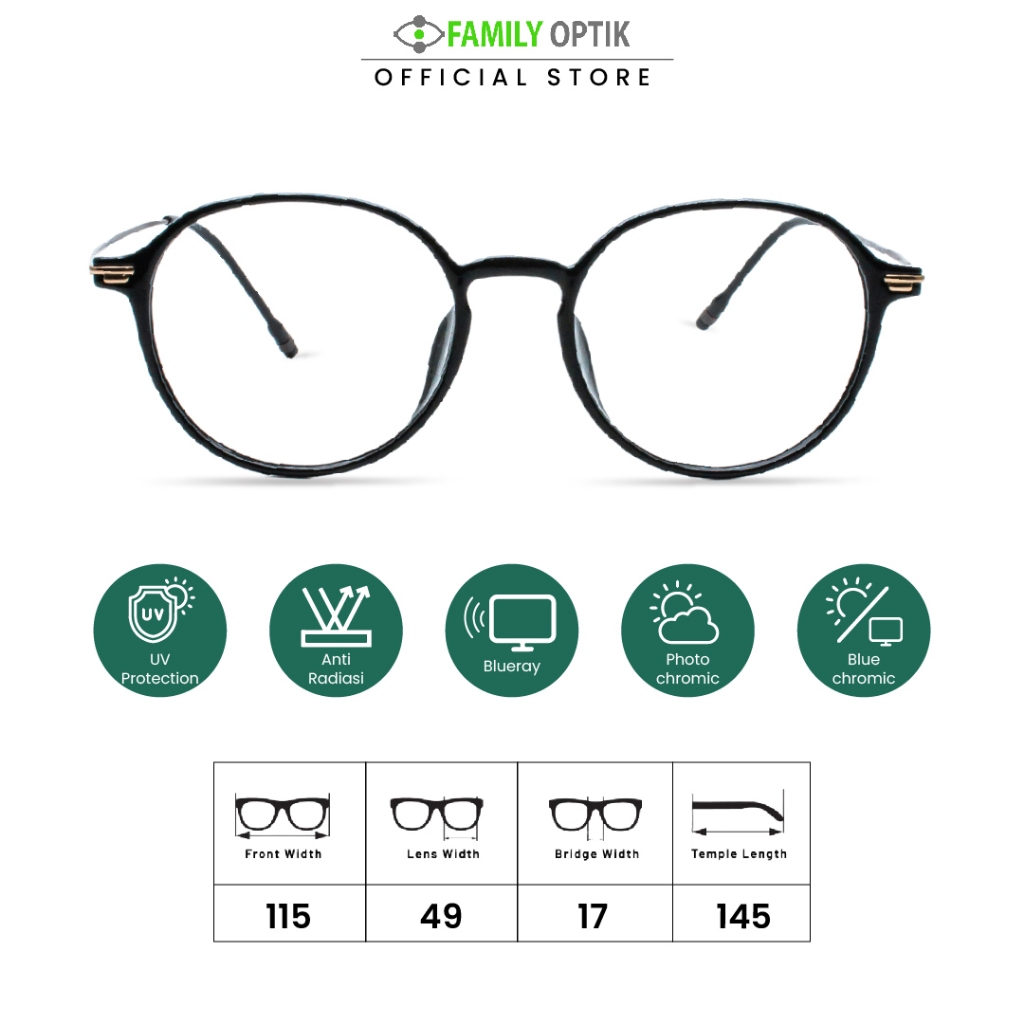 Family Optik - Frame Kacamata Blush On Joanna France 8164 Anti Radiasi Bluecromic Photocromic Minus 