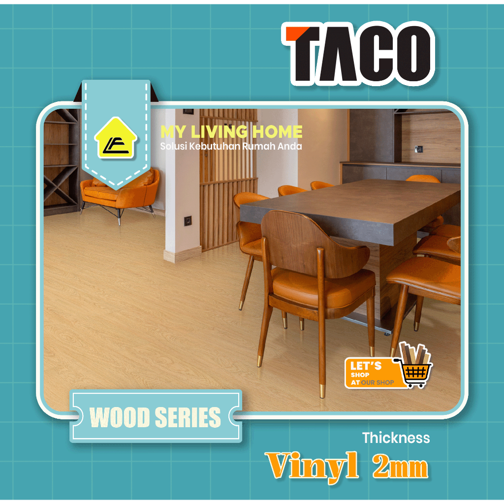 Lantai Vinyl Taco 2mm | Lantai Vinyl Motif Kayu