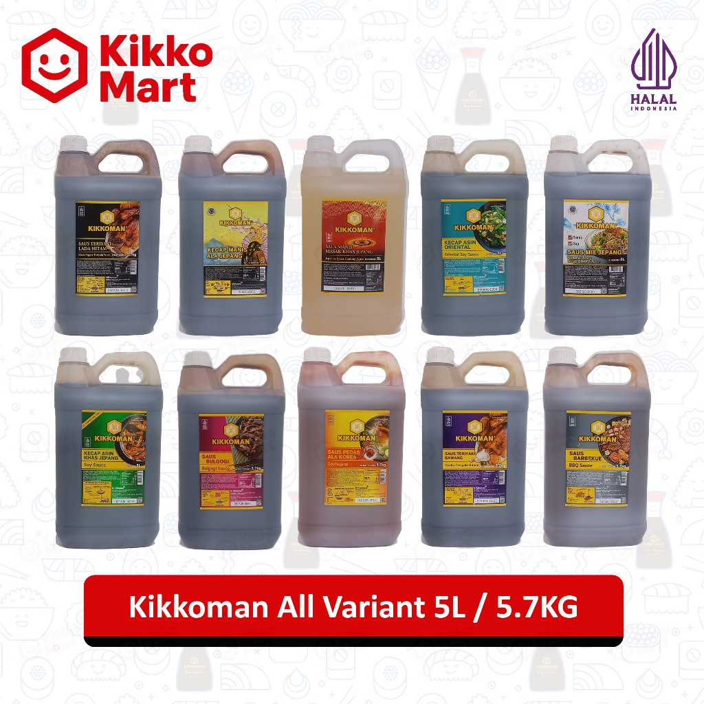 

Kikkoman Saus 5L / 5.7KG – Pilih Varian Favoritmu! Saus Siap Pakai Halal untuk Restoran Jepang, Korea, Asia – Cocok untuk Marinasi, Tumisan, Rice Bowl, dan Produksi Makanan
