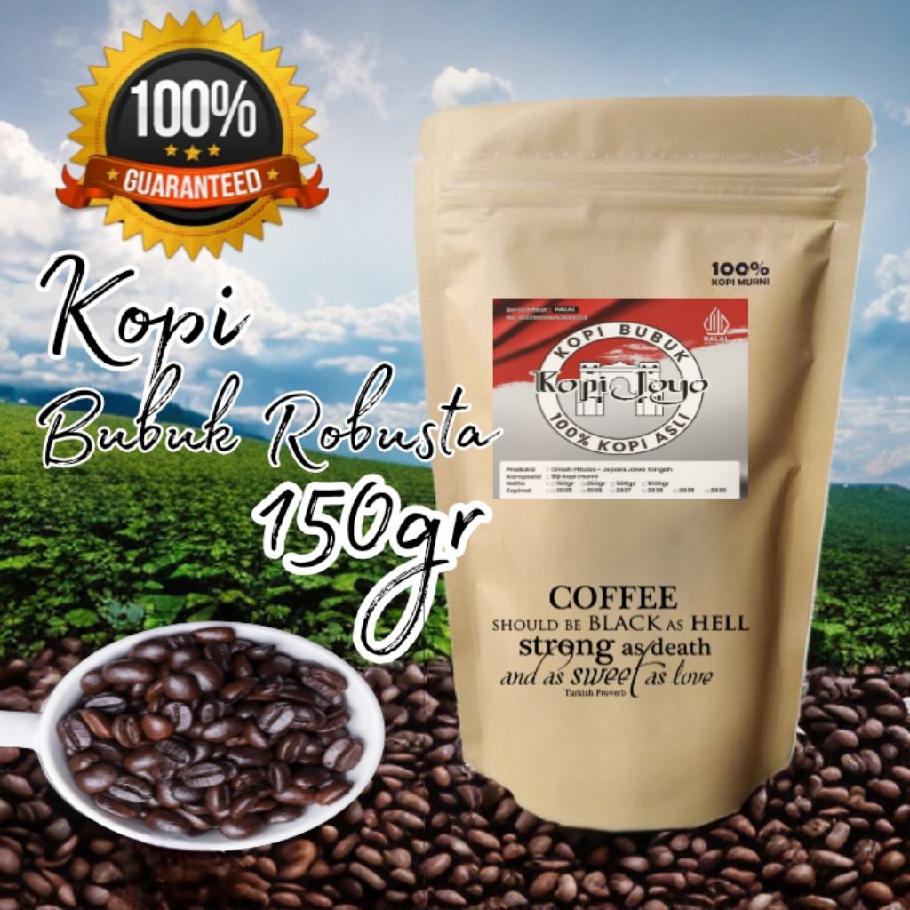 

Kopi Robusta bubuk 150gr 100% murni