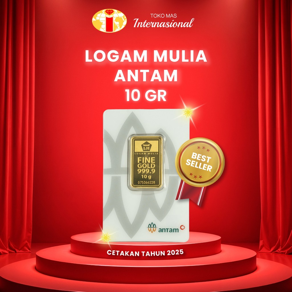Logam Mulia LM Press 10gr 10g 10 Gram Batangan Emas ANTAM Sertifikat
