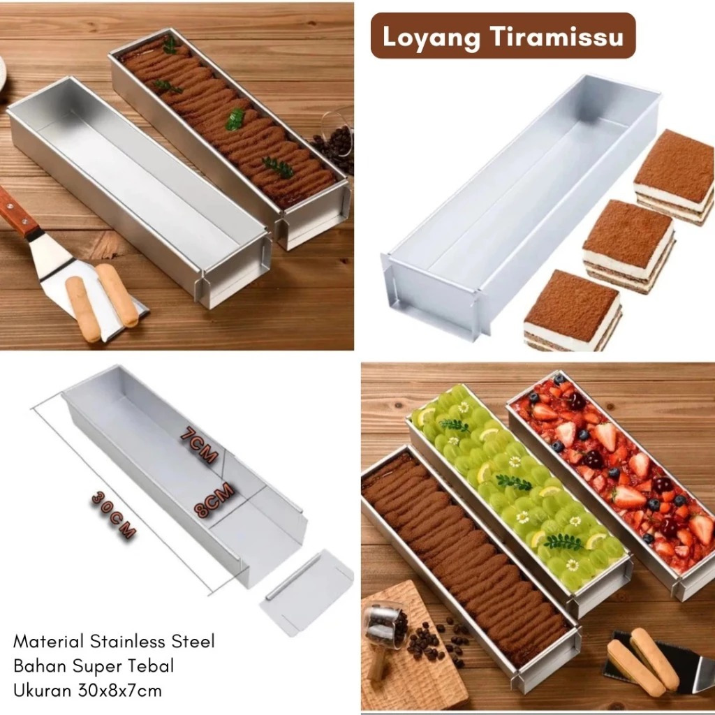 Loyang Tiramisu U Shape Lepasan Stainless Loyang Cetakan Tiramissu Bongkar Pasang SUPER TEBAL