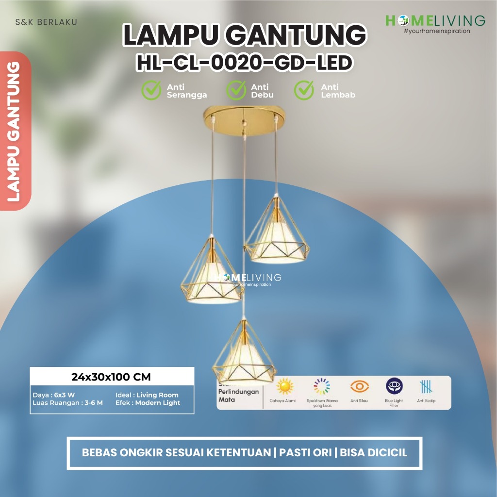 HOMELIVING - LAMPU GANTUNG MINIMALIS - LAMPU HIAS GANTUNG - LAMPU MINI BAR AESTHETIC