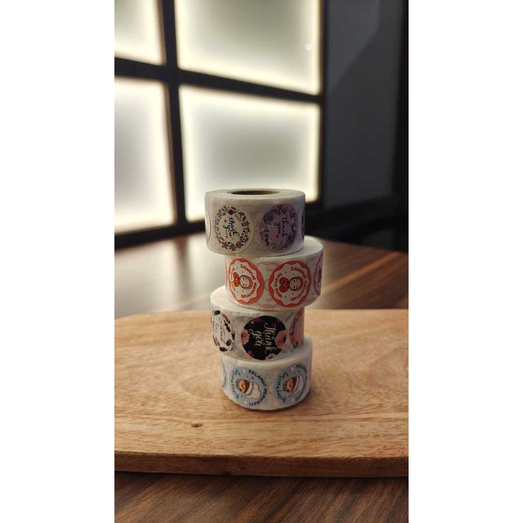 

Sticker Thank You Roll Stiker Terima Kasih Warna Self Adhesive Seal Label Roll isi 500 Pcs