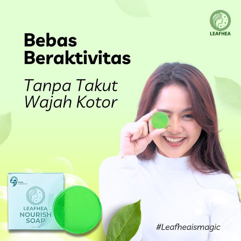 Leafhea Nourish Soap / Sabun Leafhea Kemasan Terbaru 1 Pcs 20 Gram