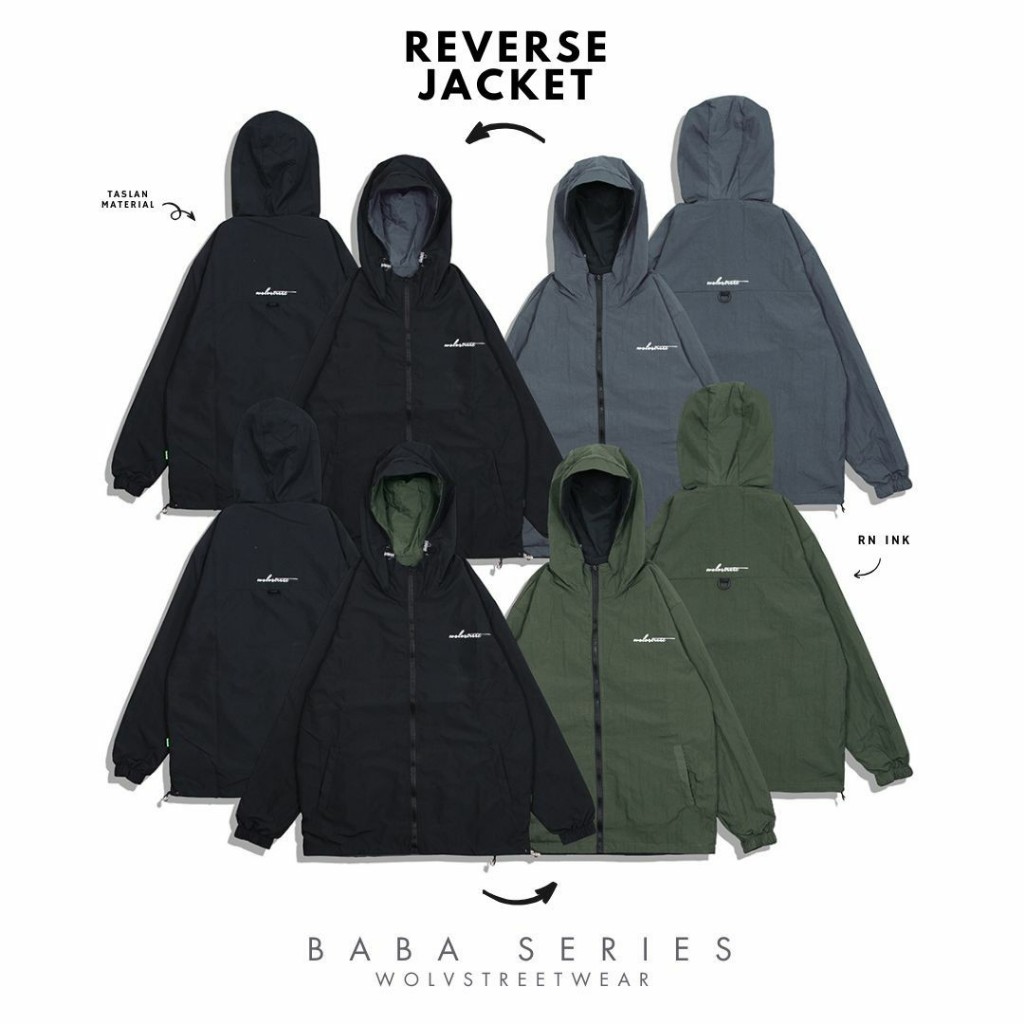 Jaket BB Wolv Jaket Bolak Balik Jaket Pria Jaket Parasut Jaket Outdoor