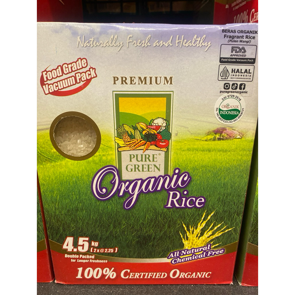 

Beras Organic Pure Green kemasan 4.5 kg