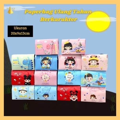 

BD Goodie Bag / Paperbag Ulang Tahun Anak Karakter Lucu / Tas Bingkisan Tebal / Tas Hadiah Sovenir Ulang Tahun PP17