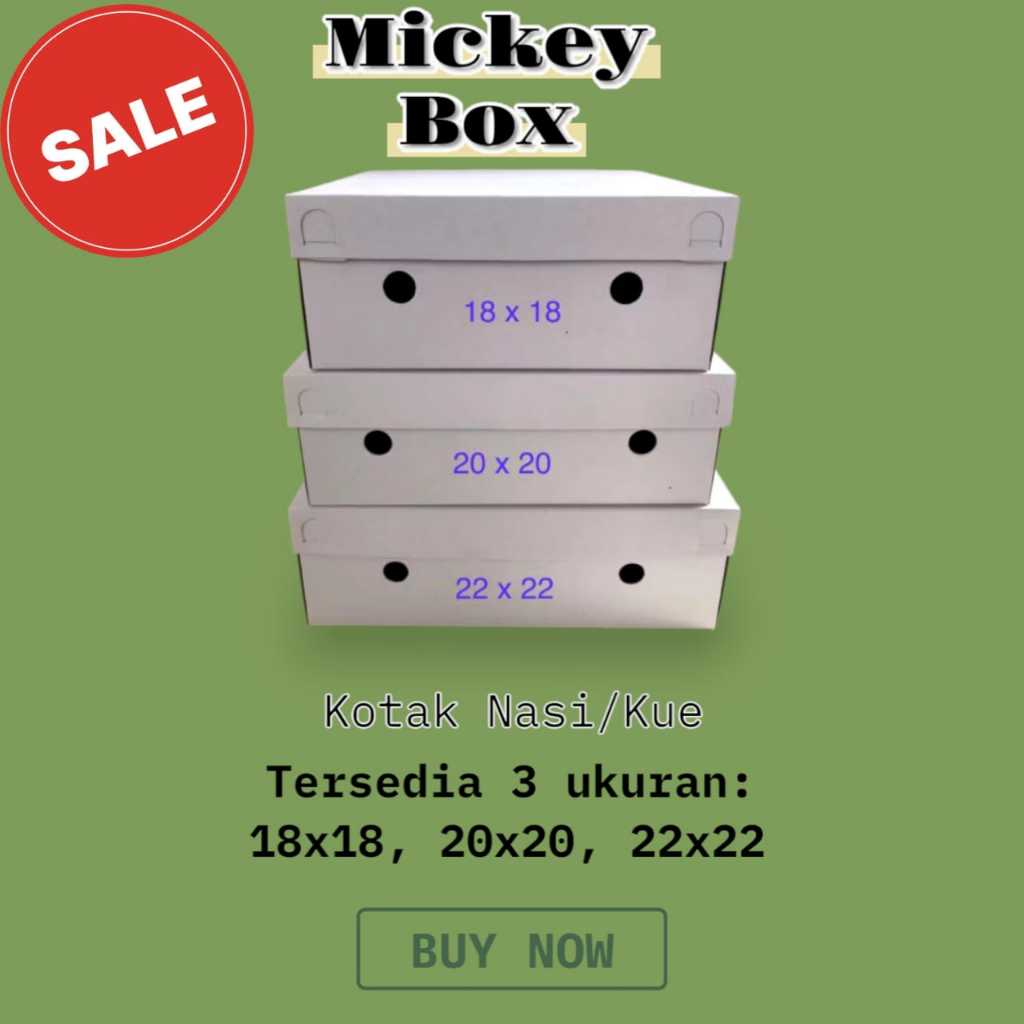 DUS NASI MICKEY BOX /KOTAK NASI KUE MICKEY BOX ISI @100 PCS