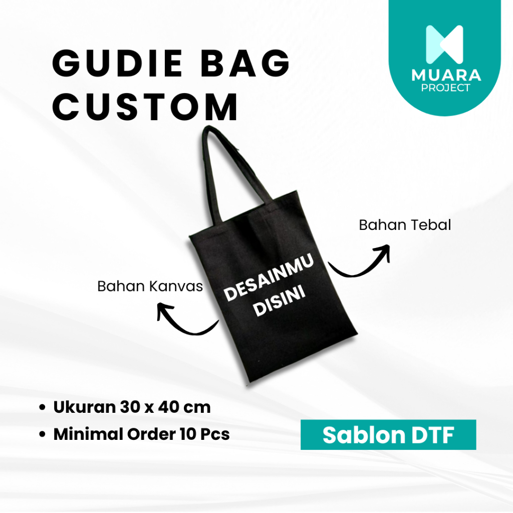 Goodie Bag/Tote Bag Custom Kanvas Tebal 30x40 cm