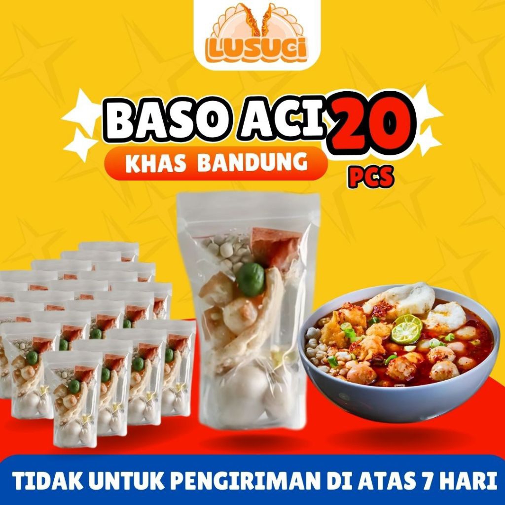 

Paket 20 Baso Aci + Bonus Basreng 30gr | Camilan Kuah Pedas Bandung