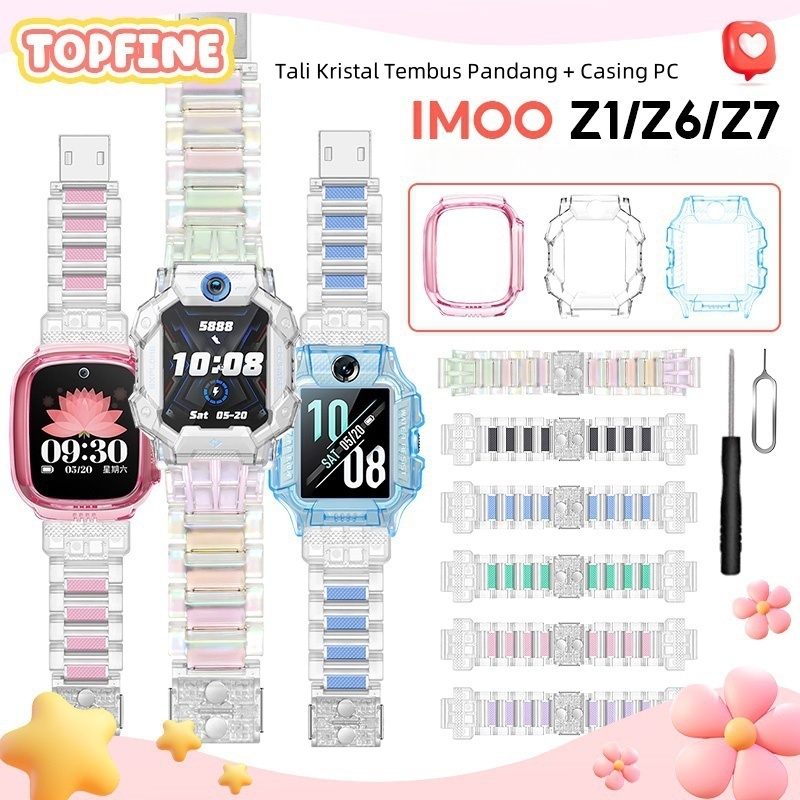 For imoo Z1 /Z6 / Z7 Set aksesoris 7 buah [ Magnetic Flash Buckle Translucent Crystal Strap +PC Case