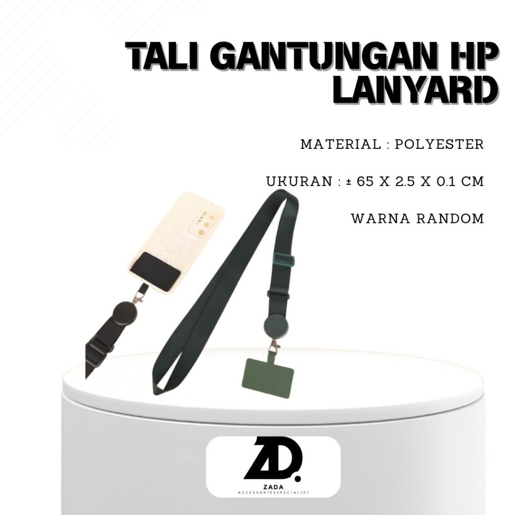 Tali Gantungan HP Lebar Kuat Lanyard Id Card Strap Kalung Leher Tali Sling Case HP