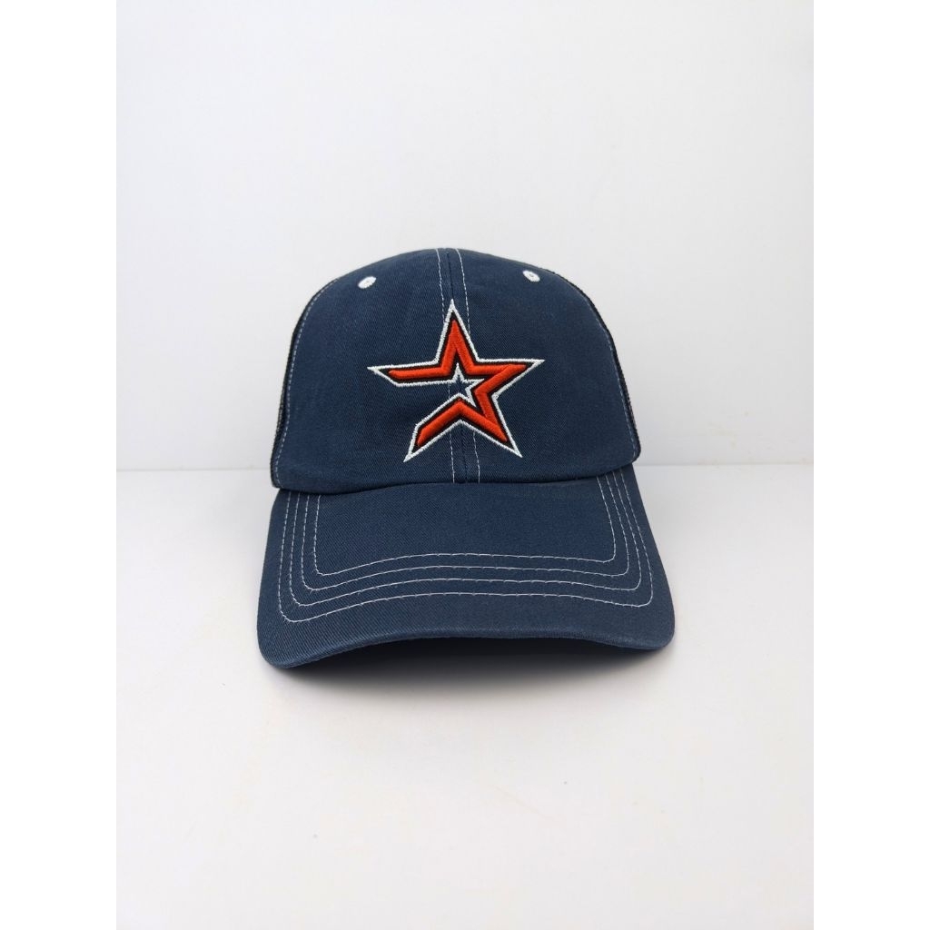 Topi MLB Houston Astros Stars Logo Navy Trucker Simpel Skena Baseball Bisbol