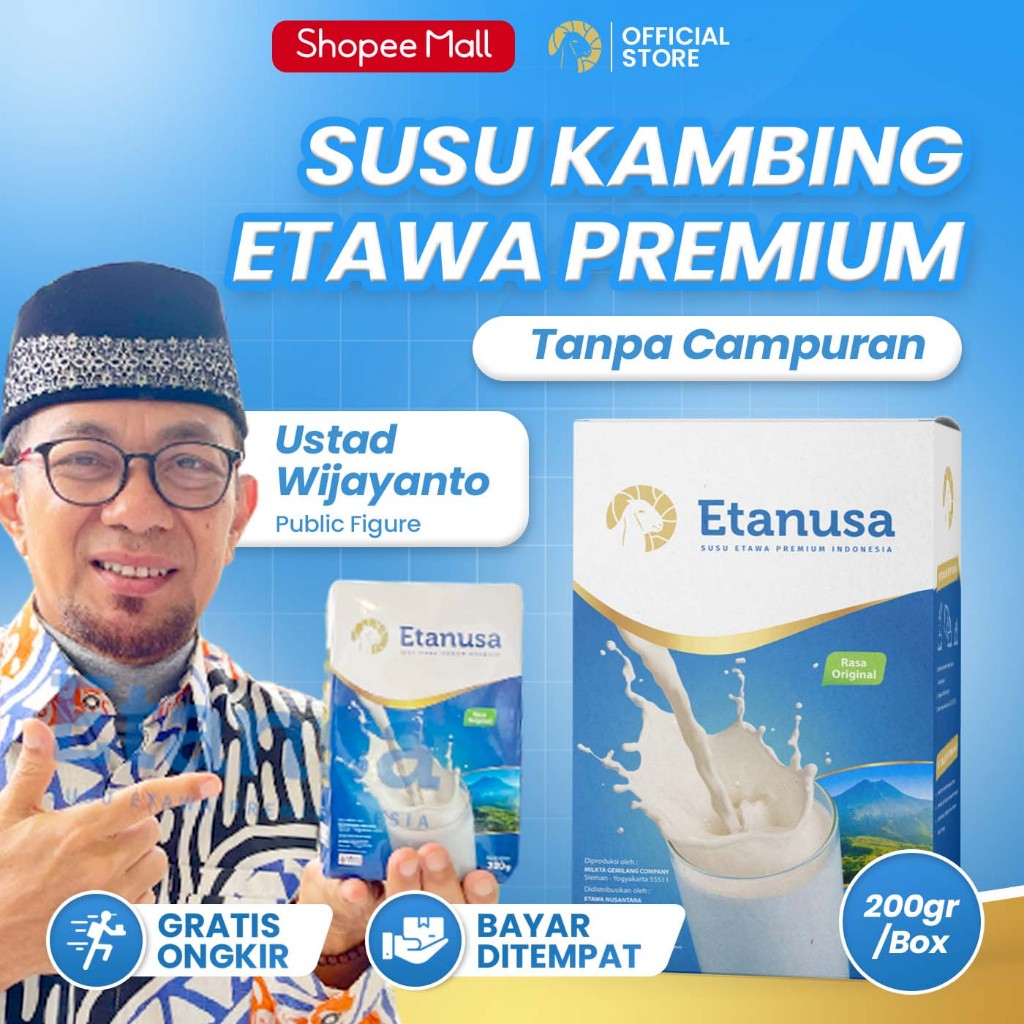 

ETANUSA Original Susu Etawa Bubuk 200Gr Untuk Paru Paru Ampuh Atasi Masalah Pernafasan
