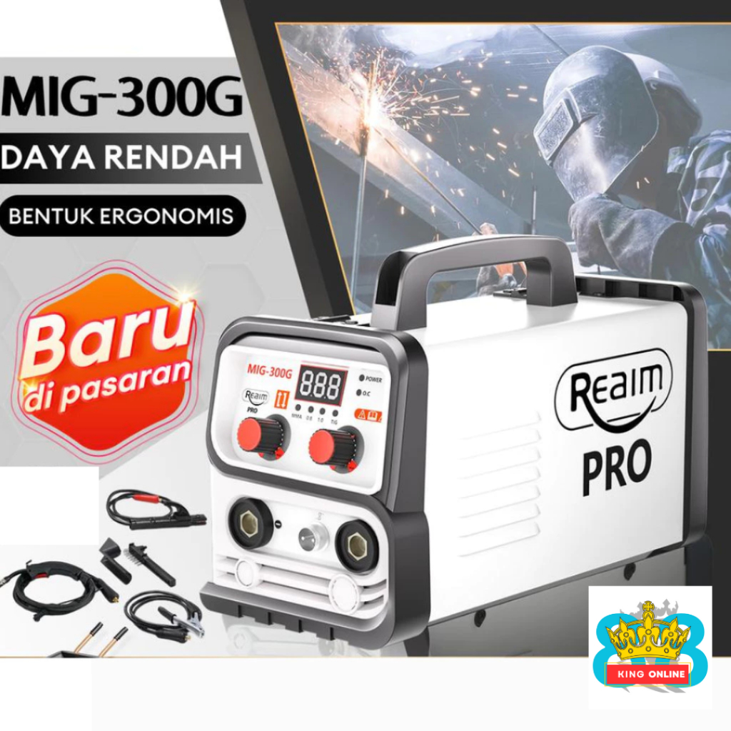 Reaim Mesin Las Mig Listrik 900Watt - Trafo Las Welding Inverter Las Tanpa Gas Travo Inverter - MIG-
