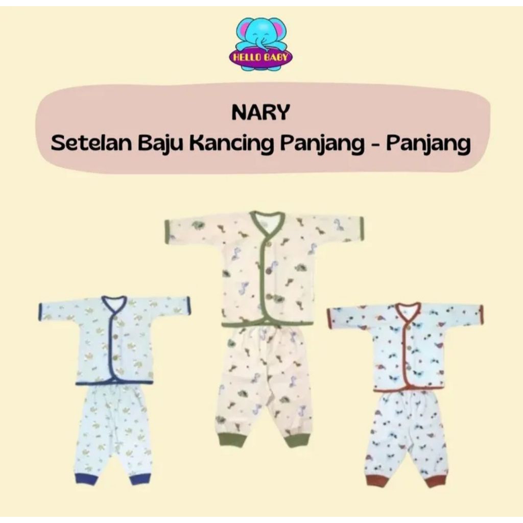 Nary Setelan Baju Kancing Panjang Bayi