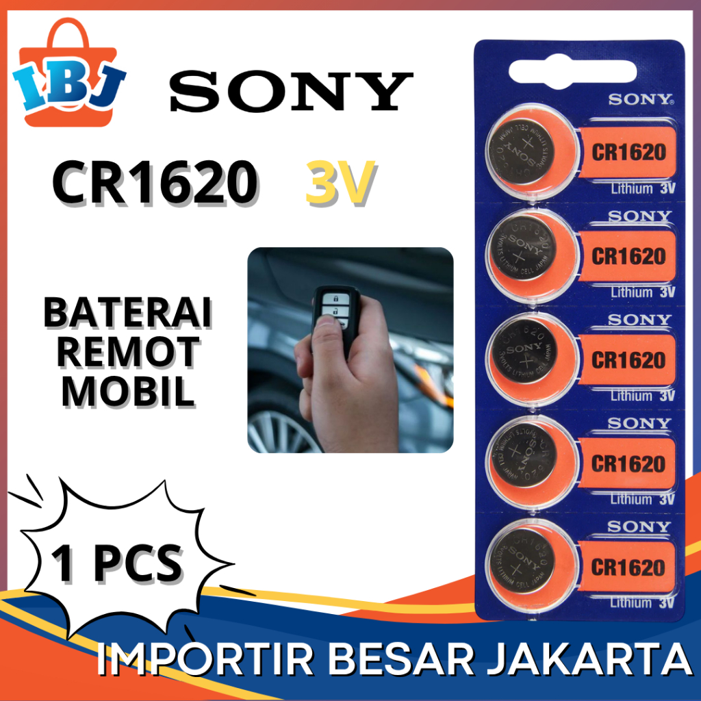 [BISA COD] Baterai Kunci FOB Mobil 1620 CR1620 Original Sony Baterai Remot Remote Mobil Yaris Pajero