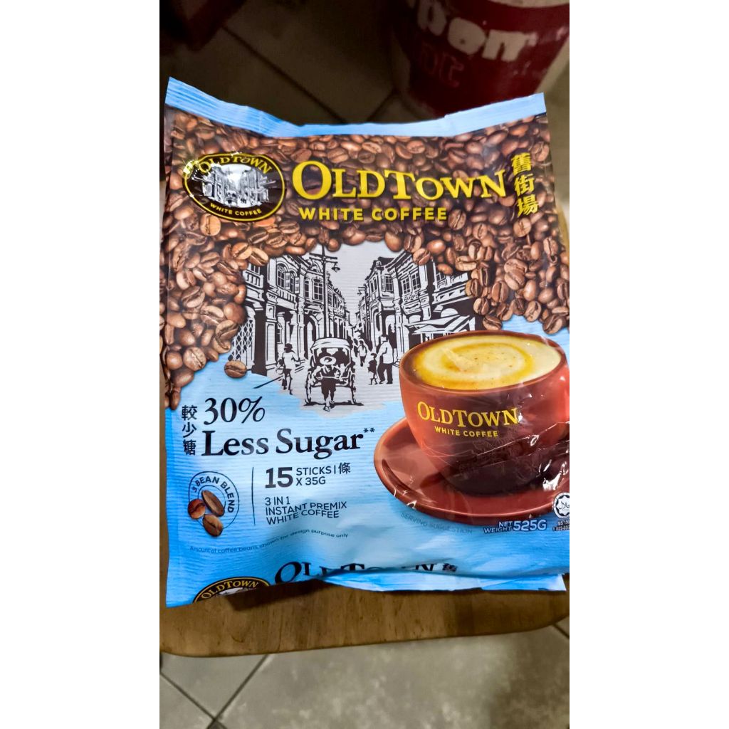 

OLDTOWN 30% LESS SUGAR WHITE COFFEE 3IN1 INSTANT PREMIX ISI 15 BKS