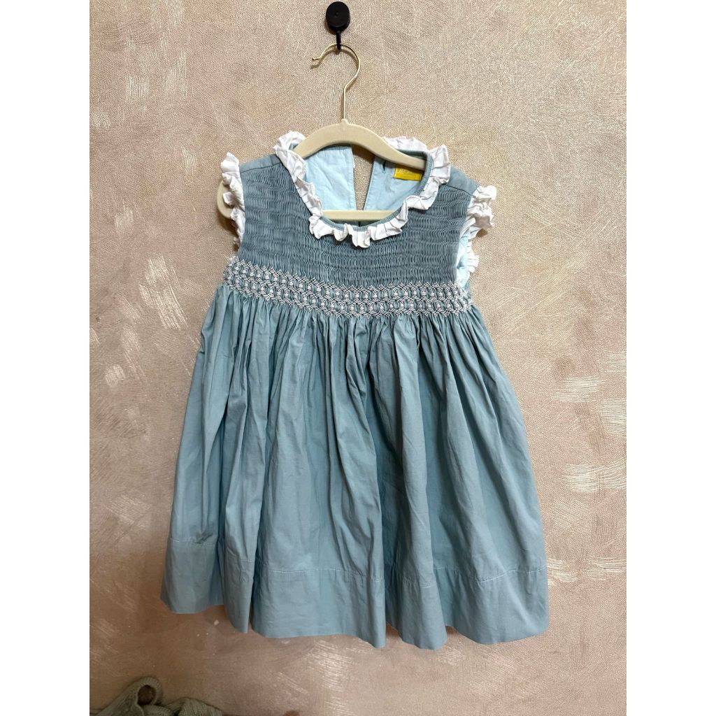 Preloved Dear GG Dress Tosca Smocked Size 2-3 Years, LD 60 Cm Good conditions
