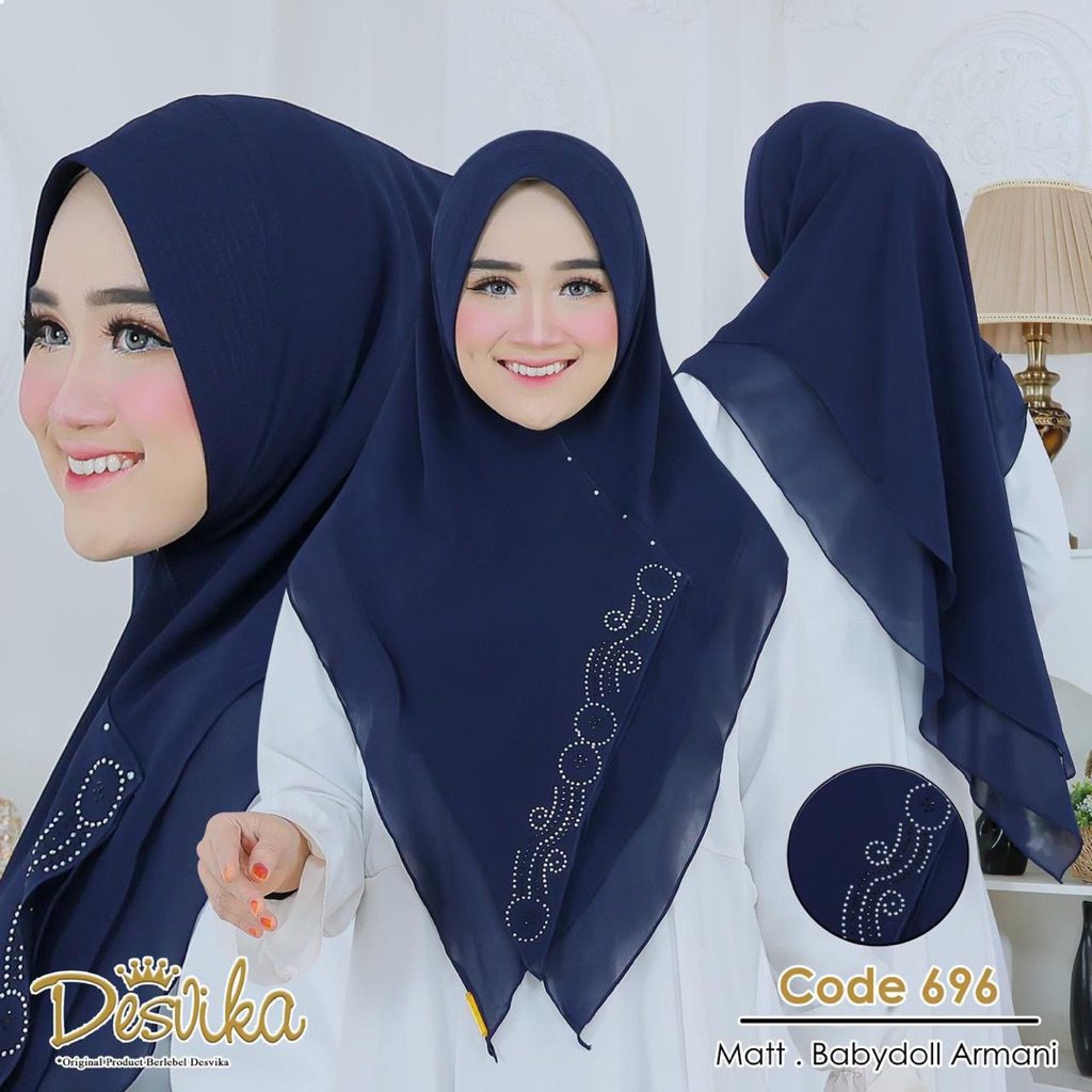 Jilbab instan DC 696 khimar  ceruty Babydoll Payet by Desvika hijab wanita muslim