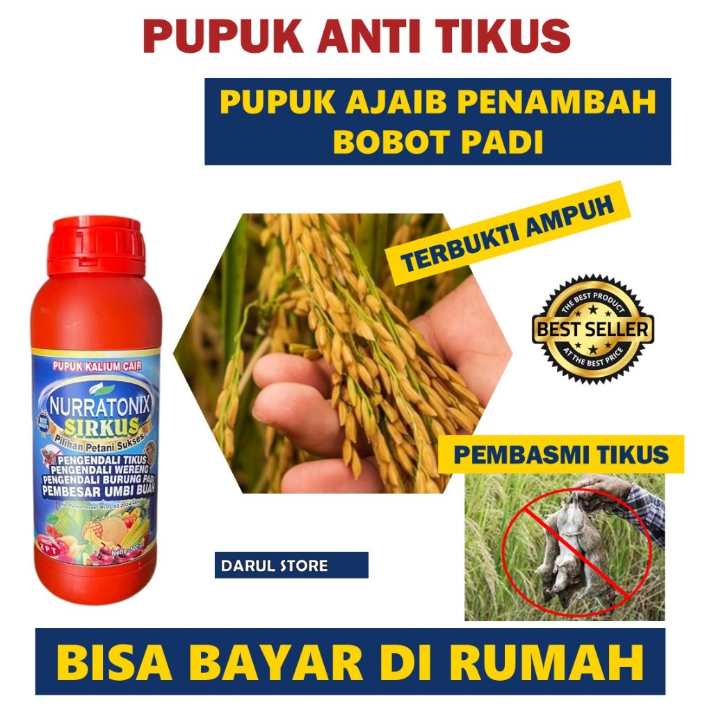 COD Pupuk Organik Cair SIRKUS NURRATONIX Mengusir Hama Tikus Sawah - Obat Cair Mengatasi Tikus Sawah