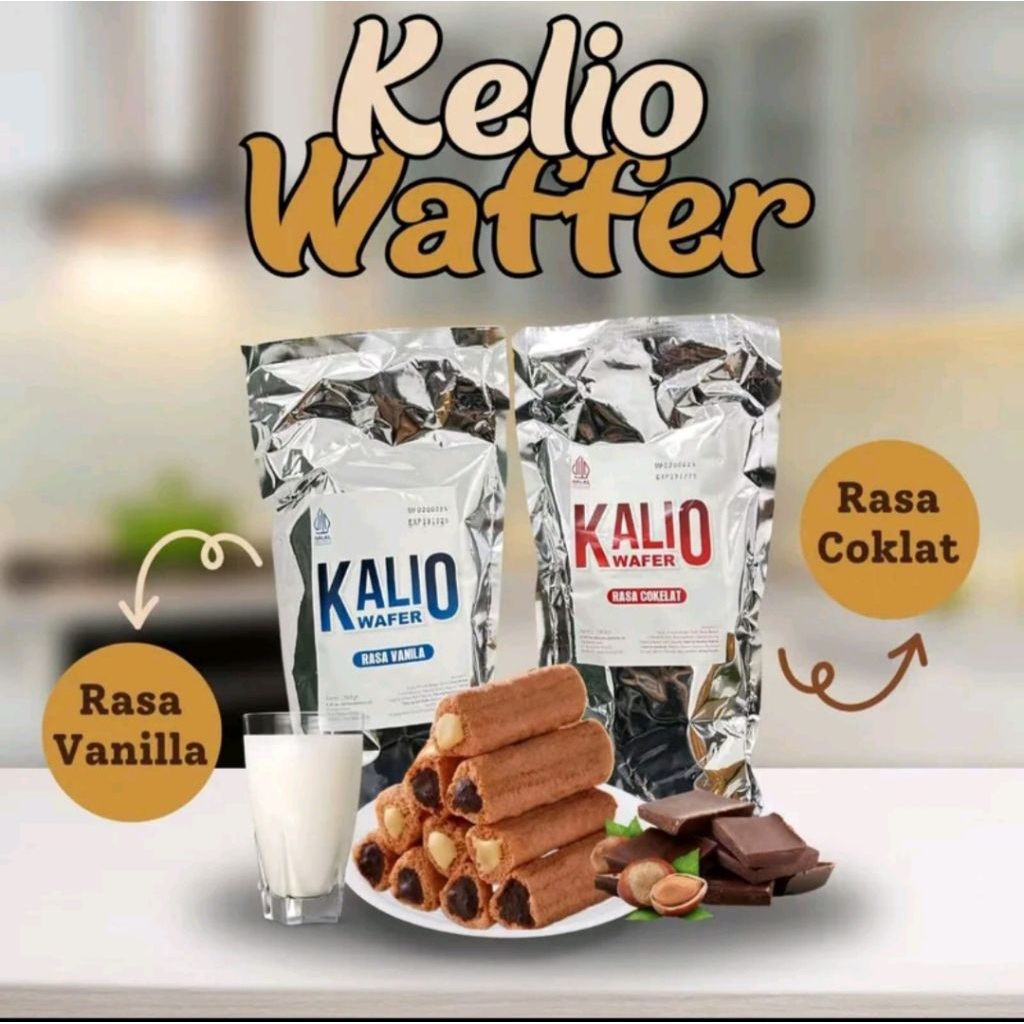 

Kelio Wafer Stick rasa Coklat Vanila / Kalio wafer