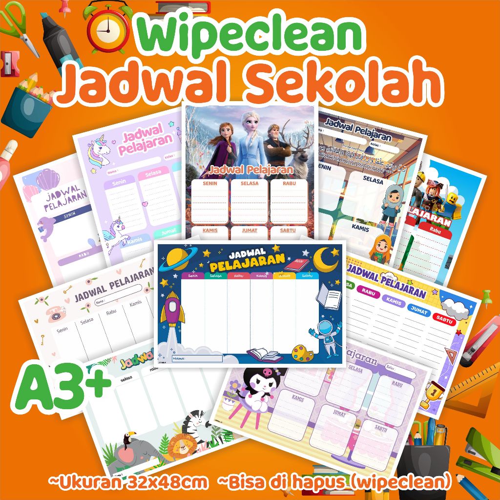 

WIPECLEAN JADWAL PELAJARAN SEKOLAH - jadwal pelajaran sekolah anak best seller