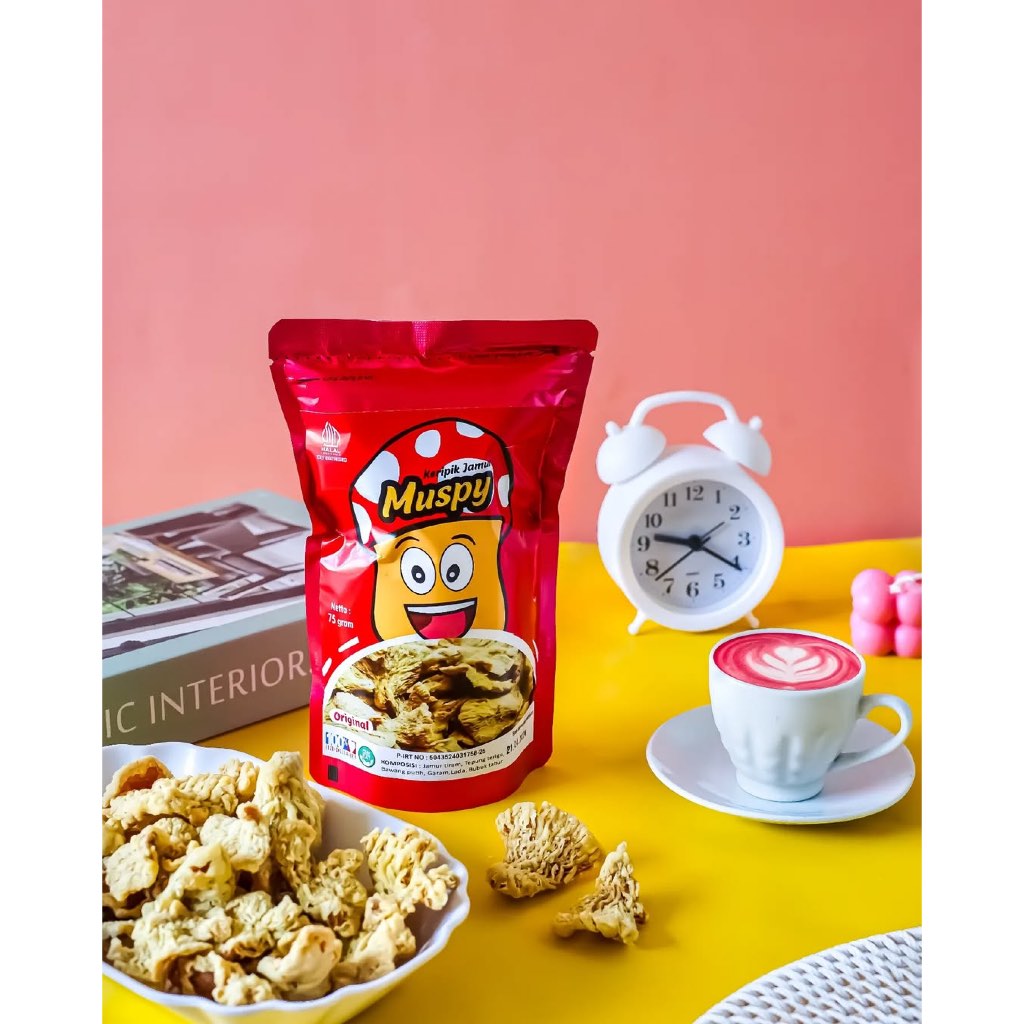 

Muspy Keripik Jamur Tiram Crispy / Original / Pedas / Balado - 75gr