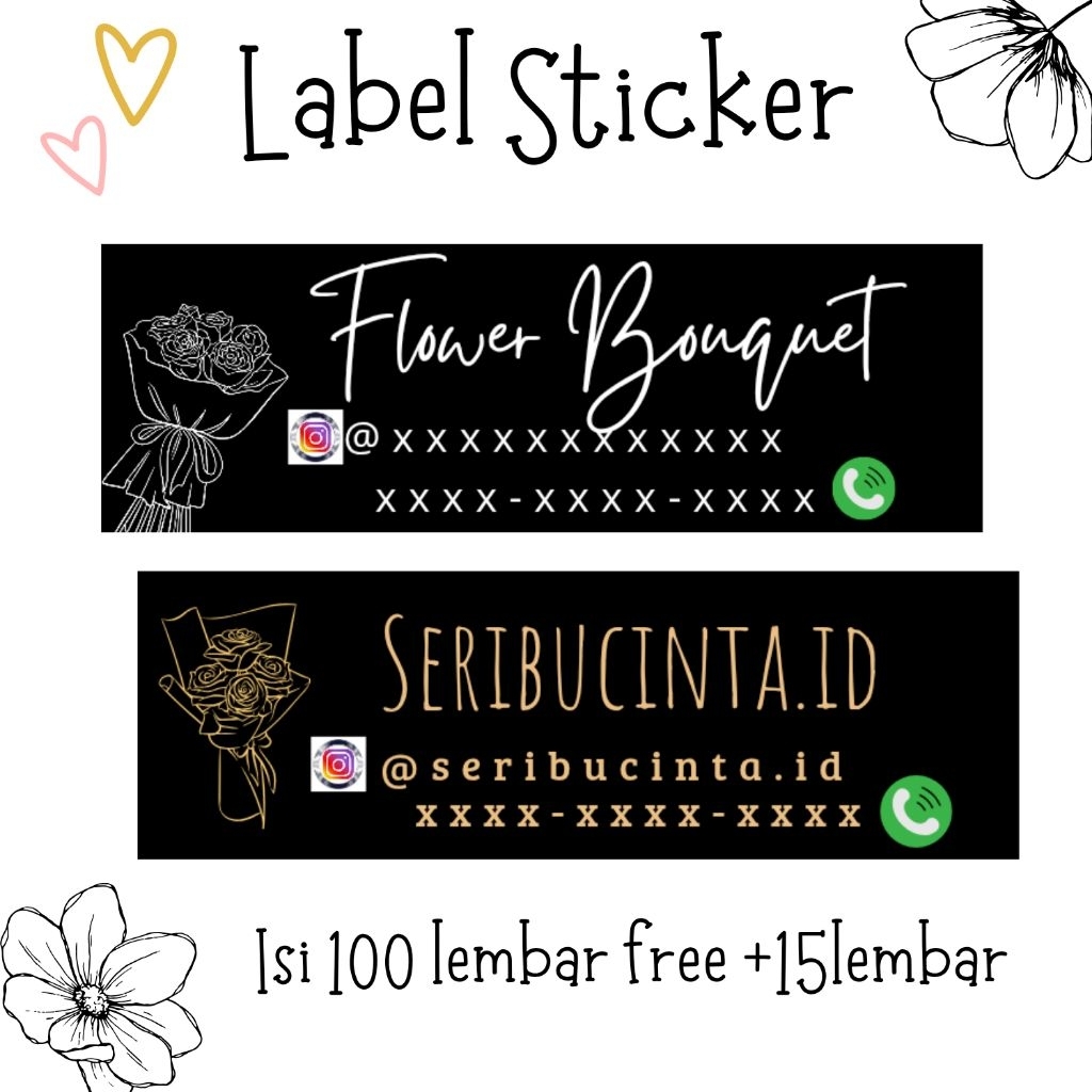 

[isi 115] Sticker Bouquet | Stiker Label Buket | Stiker Label Usaha