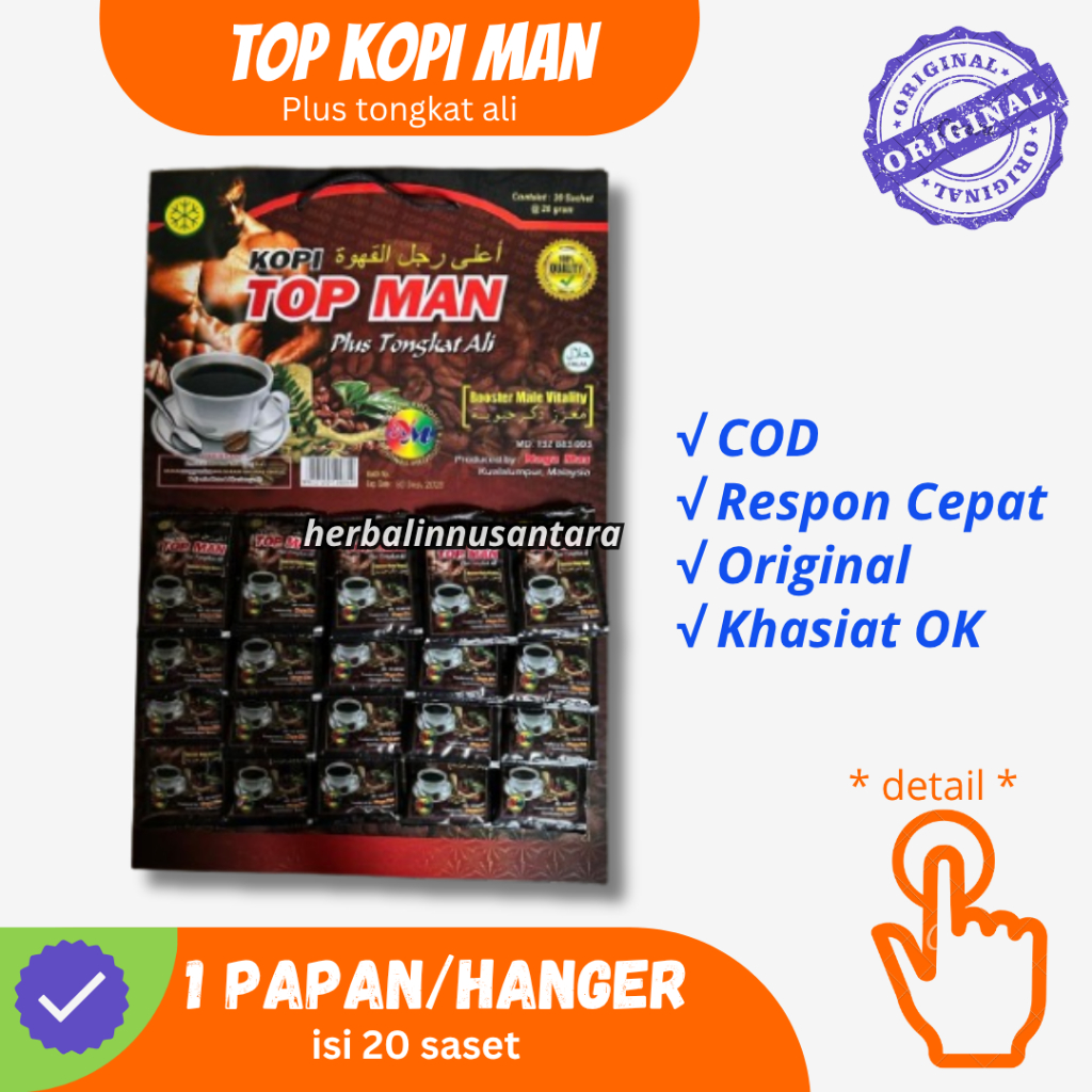 

KOPI TOPMAN ORIGINAL 1 PAPAN ISNYA 20 SASET BOSSS