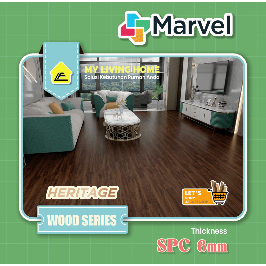 Lantai SPC MARVEL Heritage 6.5mm | WOOD SERIES