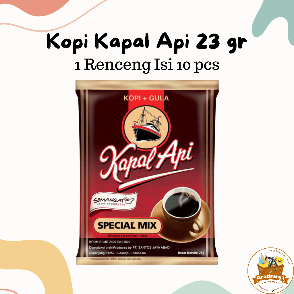 

Kopi Kapal Api Special Mix 23 gr 1 Renceng Isi 10 pcs