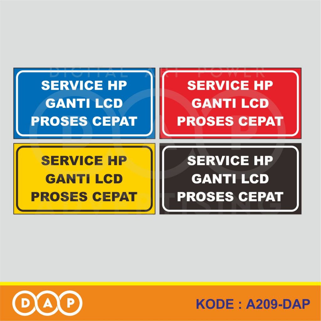 

A209 - Acrylic Sign, Stiker Akrilik Servis HP Ganti LCD Proses Cepat, Tahan Air, Termurah, dan Bisa Custom