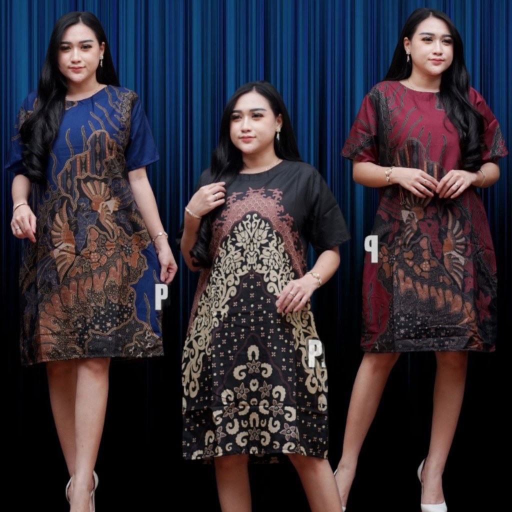 UNION11 - DRESS BATIK JUMBO WANITA/ DRESS JUMBO WANITA LD 126 / BAJU JUMBO Star+ BAJU DRESS WANITA M