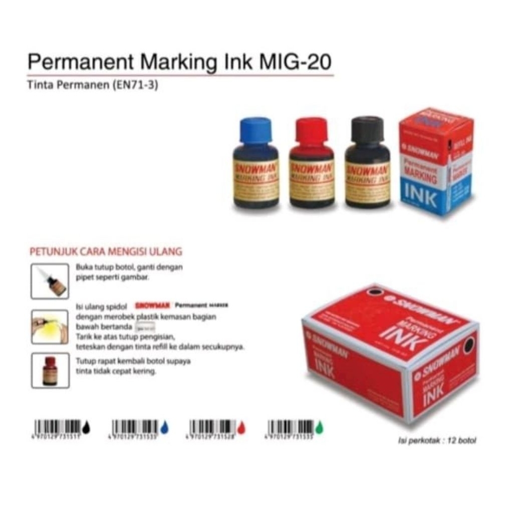 

Tinta SNOWMAN Permanent Marker Ink