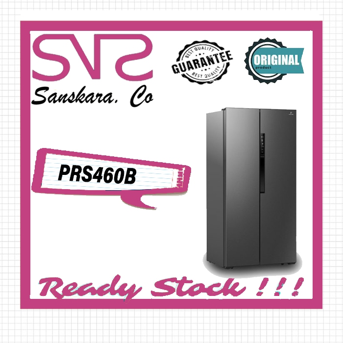 POLYTRON PRS460B KULKAS SIDE BY SIDE INVERTER 460L PRS460