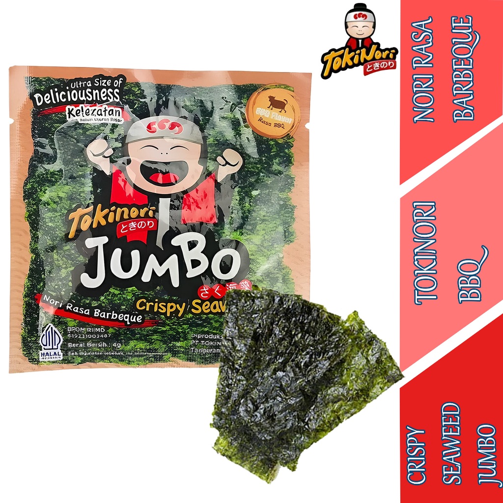 

Rumput Laut Rasa BBQ - Tokinori - Crispy Seaweed Jumbo - 4gr