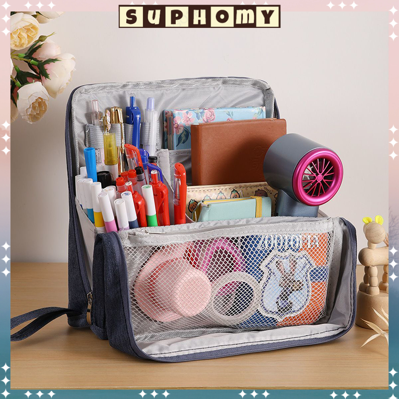 

Tempat alat tulis kotak pensil aesthetic Tas PenaTempat Pencil Tas Pensil kapasitas besar Serbaguna beg makeup