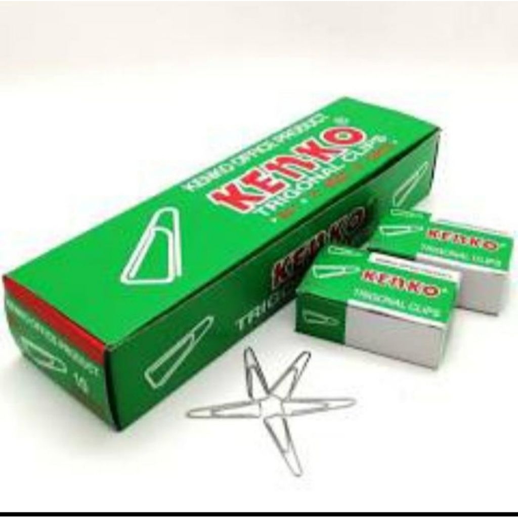 

KENKO Clip Trigonal Klip Kertas no 1 / no 3 / no 5 - Pack isi 10 Box.
